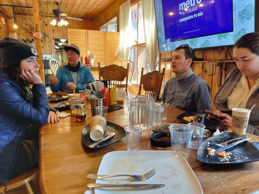 Breakfast with a bunch of hikers at Mt Laguna