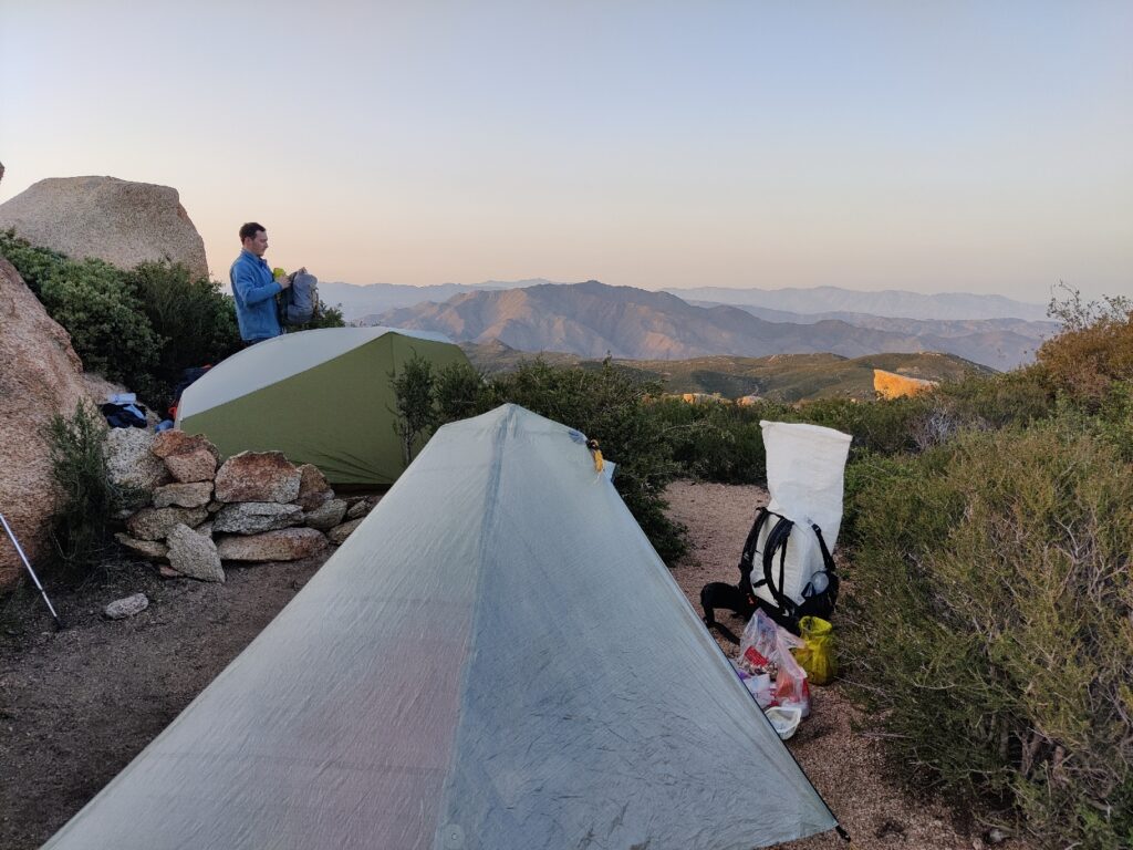 Camping with a gorgeous desert view