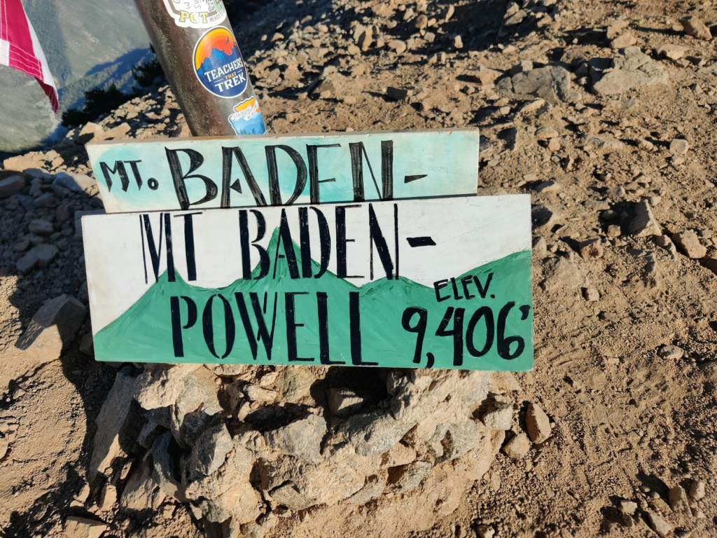 Plaque of Mt Baden-Powell