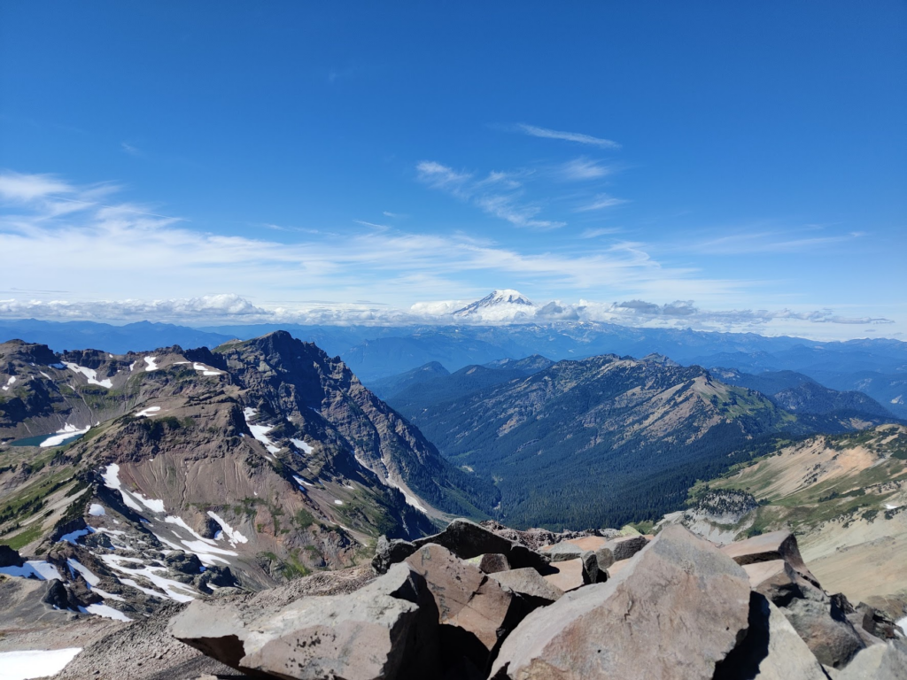 View from Old Snowy with Mt. Rainier in the distance