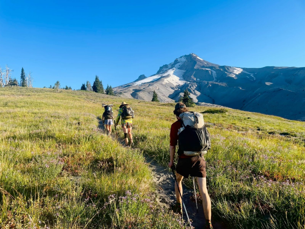 Fitz, Mash and me with Mt Hood in the background