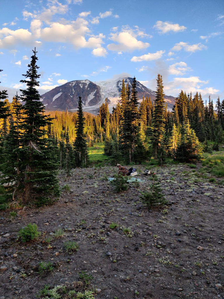 sunset next to Mt Adams