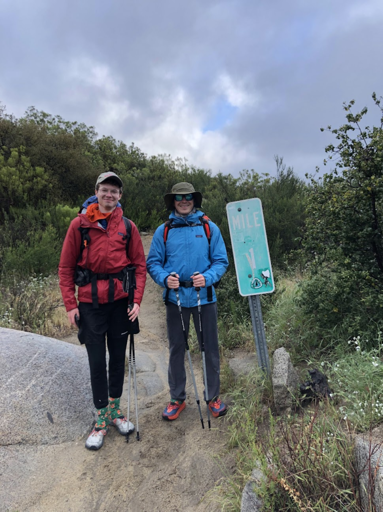 Coyote and me next to the first mile marker